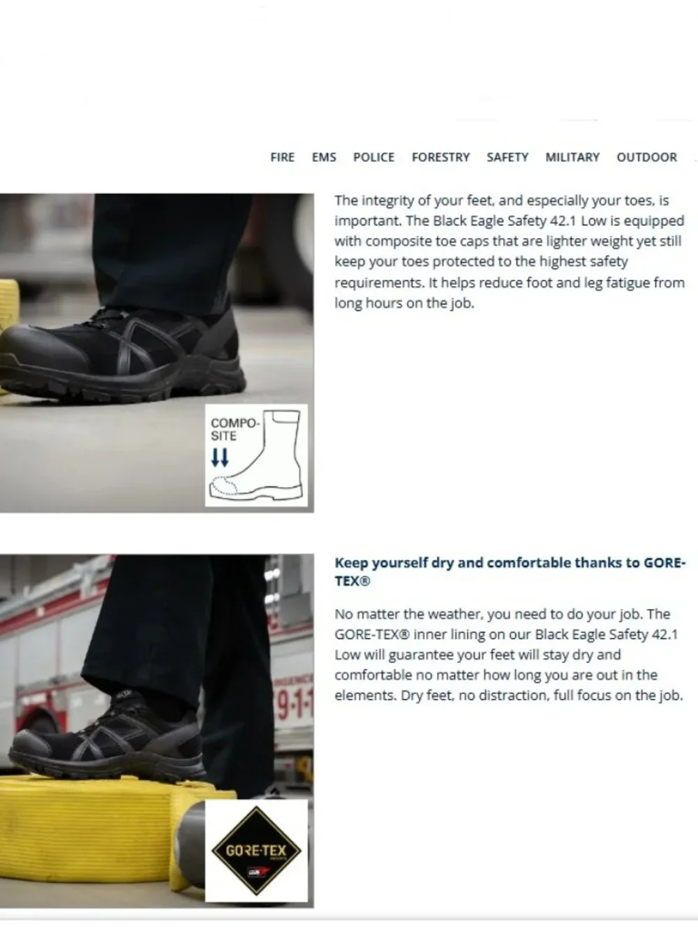 NIB - HAIX Black Eagle Safety 42.1 Low Size 13